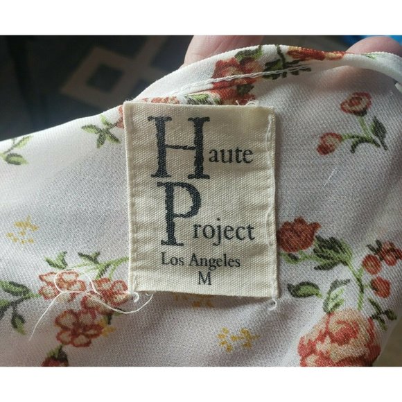 Haute Project LA M Button Front Long Duster White W/ Flower Print - Picture 7 of 7